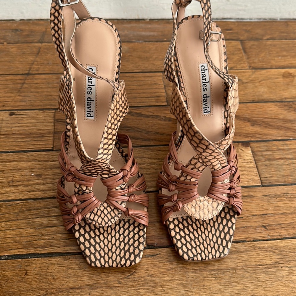 Charles David heels Sandals in snake print